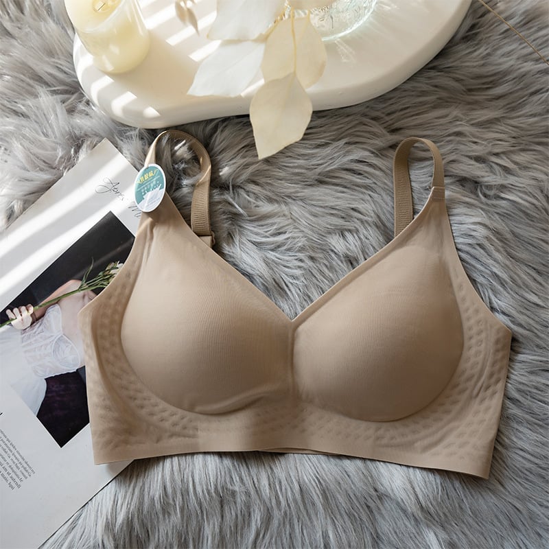 Vezeték nélküli, lélegző vékony női melltartó nagy mellekhez, könnyű és kényelmes, vékony formázott kosár, oldalsó támasz
