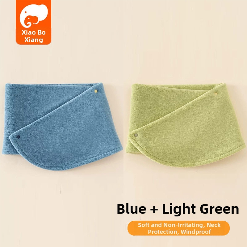 Detský šál z polárneho fleecu, japonsko-kórejský štýl, jednofarebný vzor, teplé na jeseň a zimu