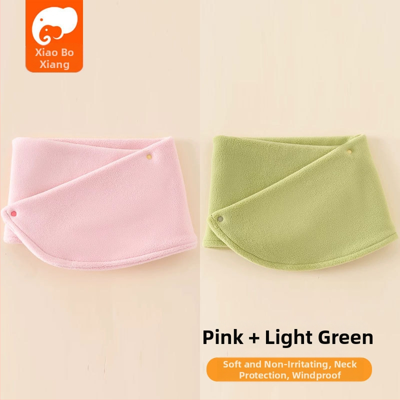 Detský šál z polárneho fleecu, japonsko-kórejský štýl, jednofarebný vzor, teplé na jeseň a zimu