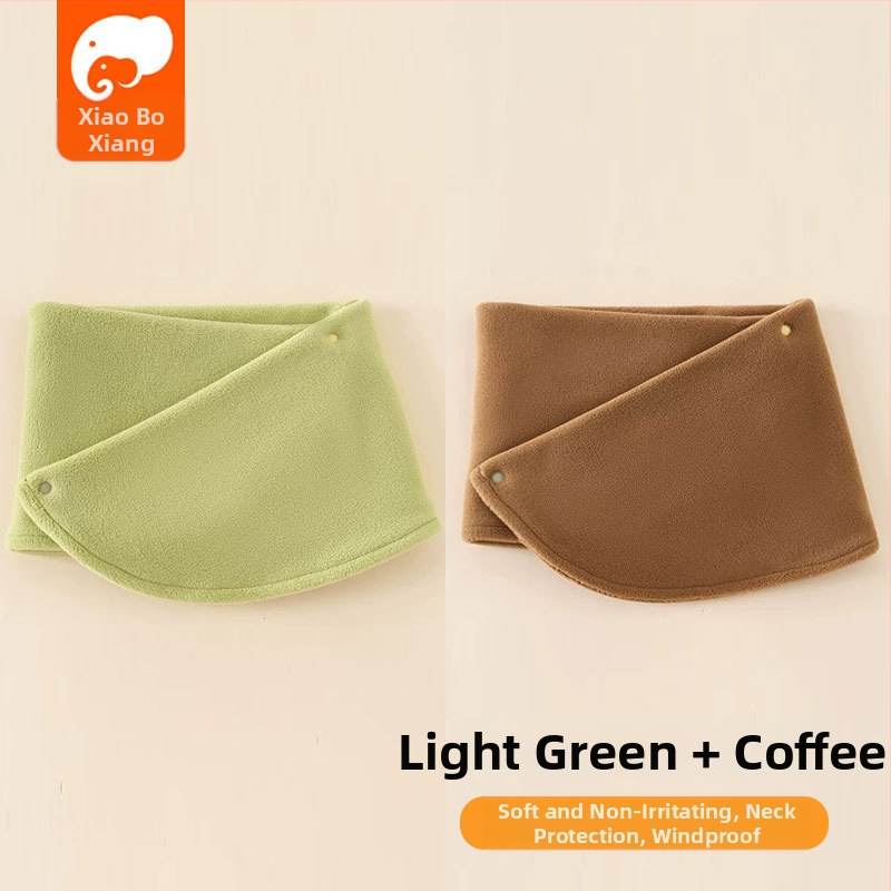 Detský šál z polárneho fleecu, japonsko-kórejský štýl, jednofarebný vzor, teplé na jeseň a zimu