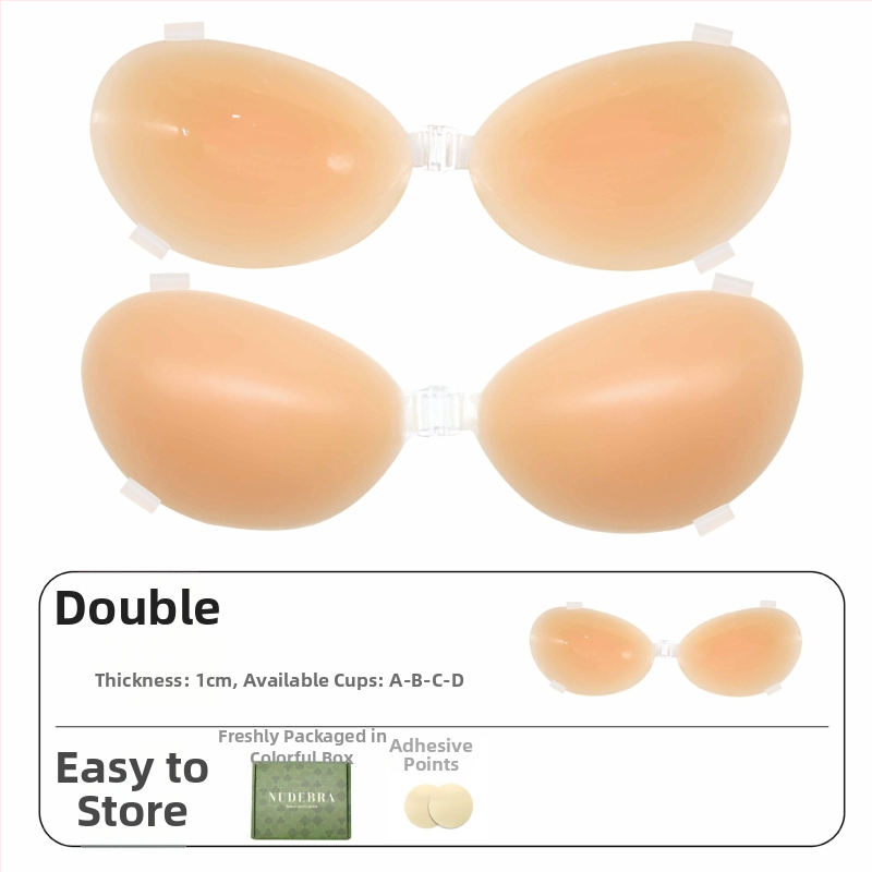 Rejtett vállpántos szilikon melltapasz, vastított push-up, kerek mellbimbó forma, Miss&hua, esküvői ruhához