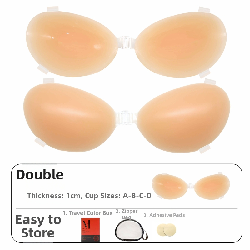 Rejtett vállpántos szilikon melltapasz, vastított push-up, kerek mellbimbó forma, Miss&hua, esküvői ruhához