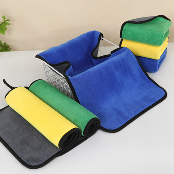 Daugiafunkcinis automobilio rankšluostis iš koralo fliso, dvipusiai stores audinys, 500–600 g, siuvimo ir velūro pabaiga