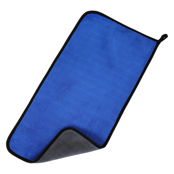 Daugiafunkcinis automobilio rankšluostis iš koralo fliso, dvipusiai stores audinys, 500–600 g, siuvimo ir velūro pabaiga