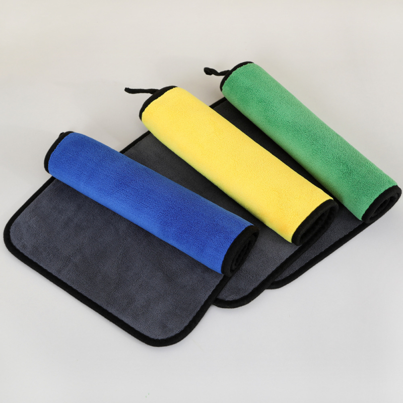 Daugiafunkcinis automobilio rankšluostis iš koralo fliso, dvipusiai stores audinys, 500–600 g, siuvimo ir velūro pabaiga