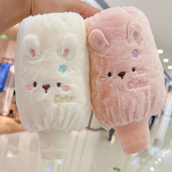 Mumu fruit pūkaini anti-netīrīšanas roku aizsargi bērniem, vecums 3–12 gadi, ziema 2025, universāls, mīļš raksts