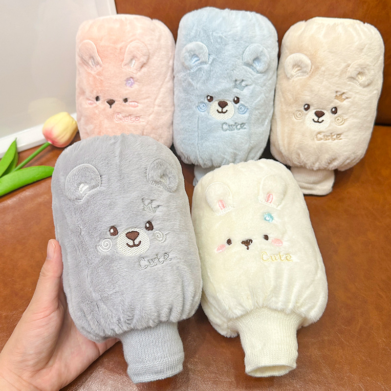 Mumu fruit pūkaini anti-netīrīšanas roku aizsargi bērniem, vecums 3–12 gadi, ziema 2025, universāls, mīļš raksts