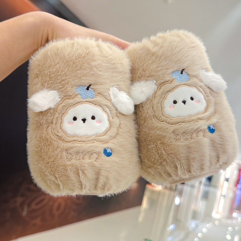 Mumu fruit pūkaini anti-netīrīšanas roku aizsargi bērniem, vecums 3–12 gadi, ziema 2025, universāls, mīļš raksts