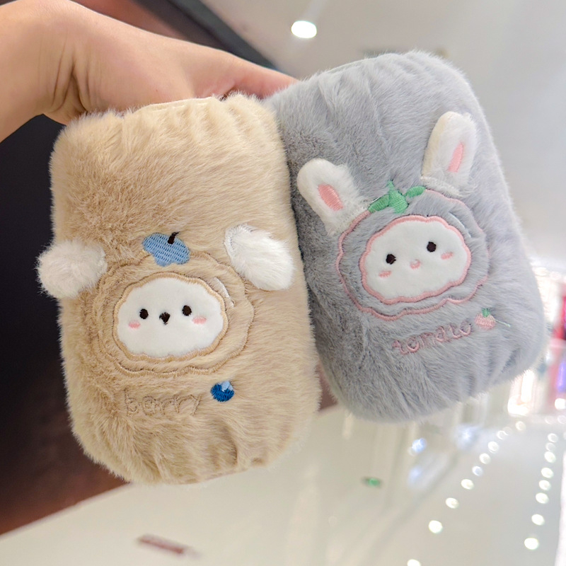 Mumu fruit pūkaini anti-netīrīšanas roku aizsargi bērniem, vecums 3–12 gadi, ziema 2025, universāls, mīļš raksts