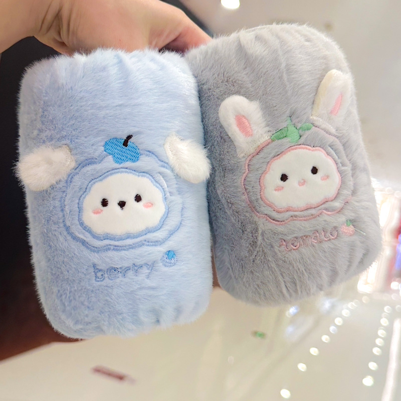 Mumu fruit pūkaini anti-netīrīšanas roku aizsargi bērniem, vecums 3–12 gadi, ziema 2025, universāls, mīļš raksts