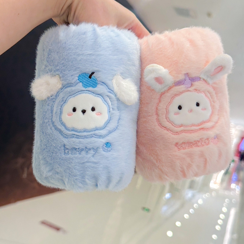 Mumu fruit pūkaini anti-netīrīšanas roku aizsargi bērniem, vecums 3–12 gadi, ziema 2025, universāls, mīļš raksts