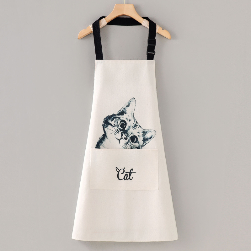 Bez rukava platnena kuhinjska pregača za kuhinju i catering – prozračna, otporna na prljanje, motiv crtić