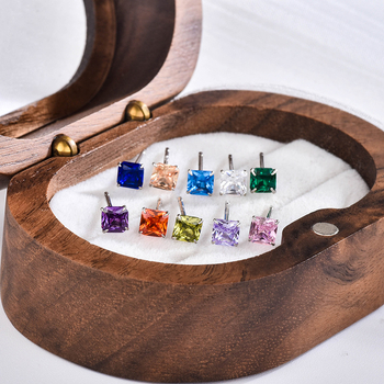 Geometrijski naušnice od srebra 925, dijamantna obrada, unisex