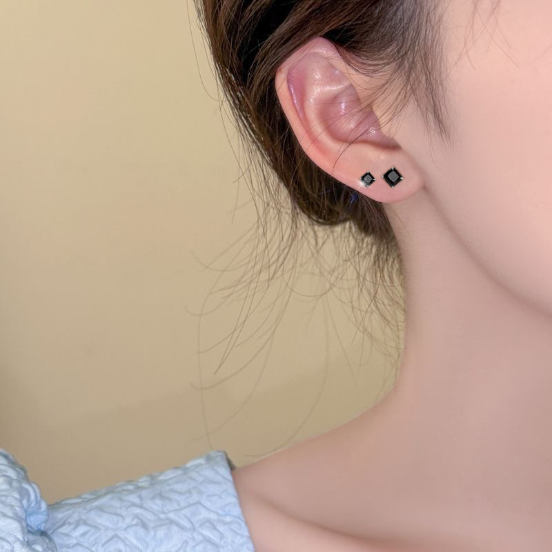 Geometrijski naušnice od srebra 925, dijamantna obrada, unisex