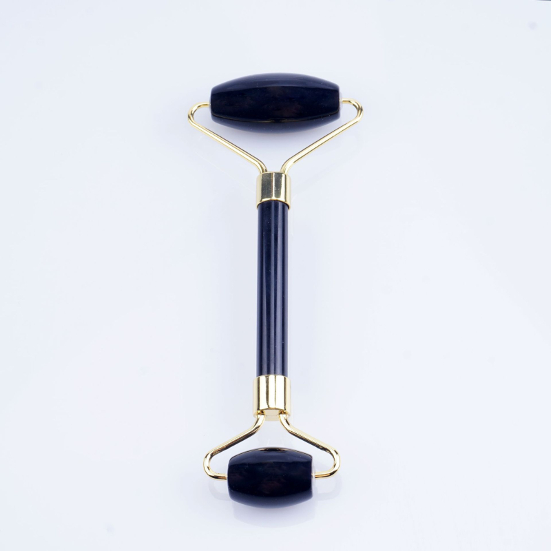 Σετ ρολέρ από ροζ χαλαζία με διπλή κεφαλή, σε σχήμα καρδιάς για μασάζ προσώπου