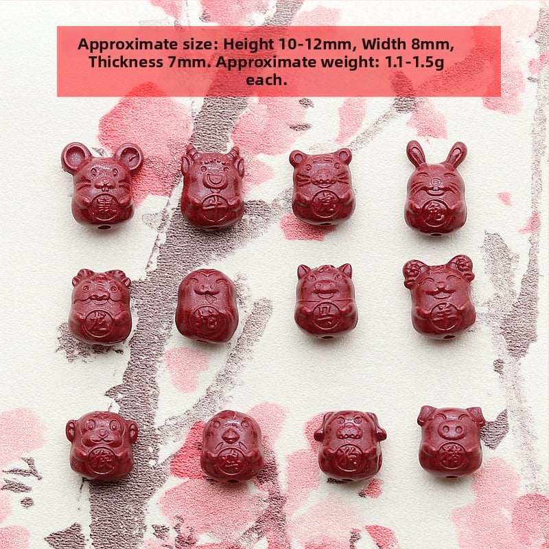 Zodijaki mini privjesak od prirodnog cinnabara, graviranje i poliranje, čistoća 95%, mogućnost prilagođavanja