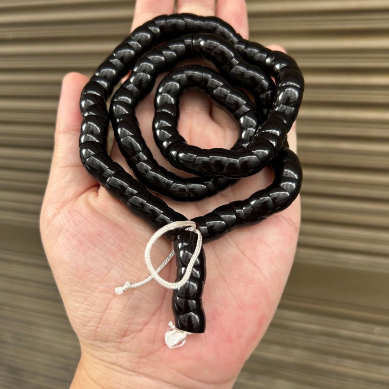 Narukvica od Bodhi korijena, prirodni stil, unisex, pletena konstrukcija, 16 perli