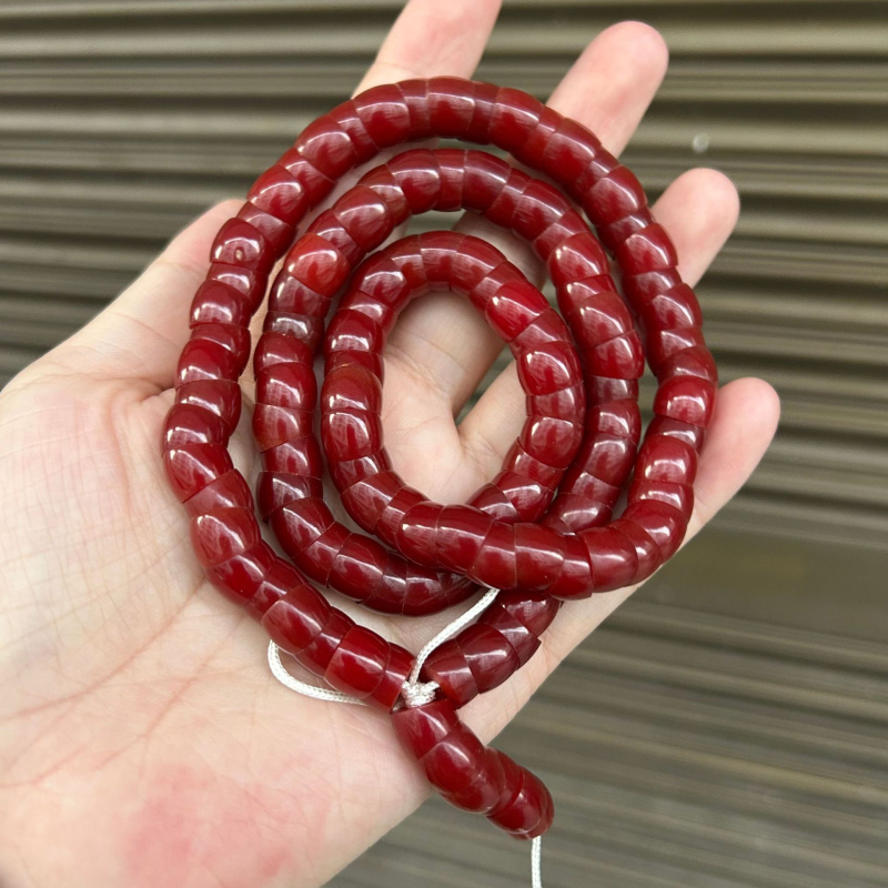 Narukvica od Bodhi korijena, prirodni stil, unisex, pletena konstrukcija, 16 perli