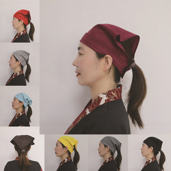 Готварска шапка с триъгълен тюрбан – без връх, монохромна, полиестер, права тъкан, бродерия