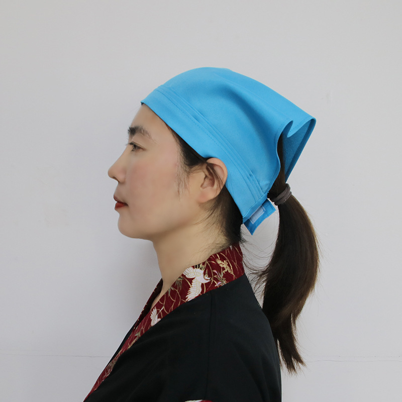 Готварска шапка с триъгълен тюрбан – без връх, монохромна, полиестер, права тъкан, бродерия