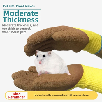 Aizsargājošas cimdi mājdzīvnieku kopšanai, pret kaķu skrāpējumiem, bieza liellopa āda, papildu aizsardzība pret suņa kodieniem, piemēroti kopšanai un mazgāšanai maziem dzīvniekiem