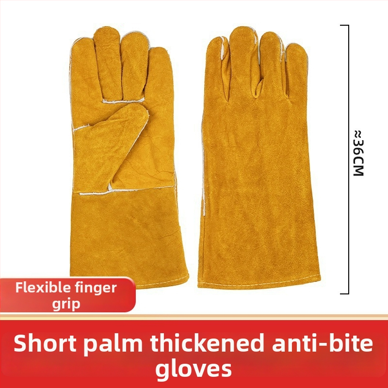 Aizsargājošas cimdi mājdzīvnieku kopšanai, pret kaķu skrāpējumiem, bieza liellopa āda, papildu aizsardzība pret suņa kodieniem, piemēroti kopšanai un mazgāšanai maziem dzīvniekiem