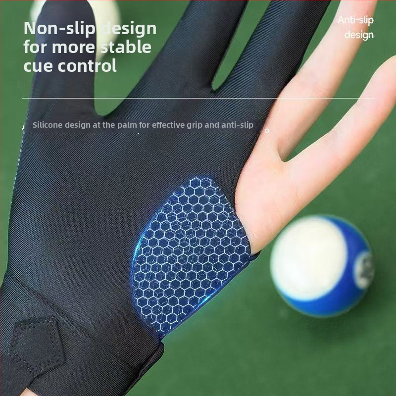 Tenké tri-prstové biliardové rukavice - priedušné, protišmykové, poloprstové