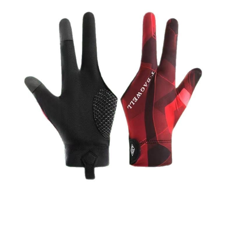 Tīri plānas bilarda cimdi - trīs pirksti, elpojoši, pretslīdēši, ar pusi pirksta