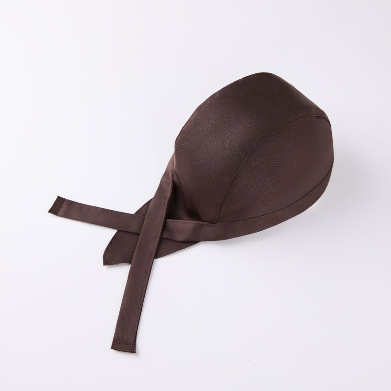Prilagodljiva kapa kuhara piratskog stila, karirani twill materijal, ravni vrh, rub s ravnim završetkom, tisak logotipa — unisex kuhinjska kapa