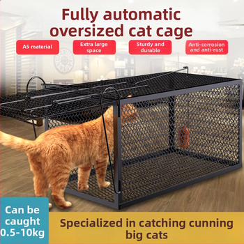Visiškai automatinis katės gaudymo narvas, metalinė konstrukcija, tinkamas katėms, naminių gyvūnų narvai
