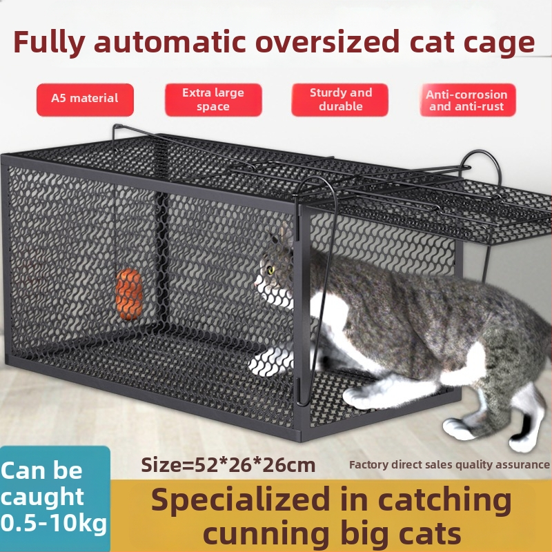 Visiškai automatinis katės gaudymo narvas, metalinė konstrukcija, tinkamas katėms, naminių gyvūnų narvai