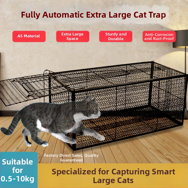 Visiškai automatinis katės gaudymo narvas, metalinė konstrukcija, tinkamas katėms, naminių gyvūnų narvai