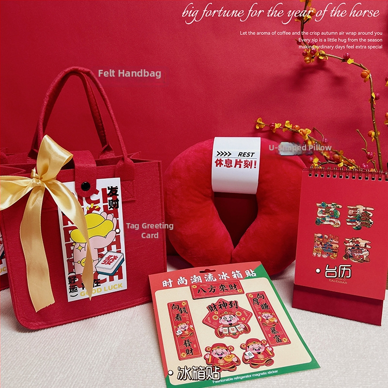 Filca biznesa dāvanu komplekts ķīniešu stilā ar dāvanu kastīti; piemērots korporatīviem, promo un reklāmas dāvanām.