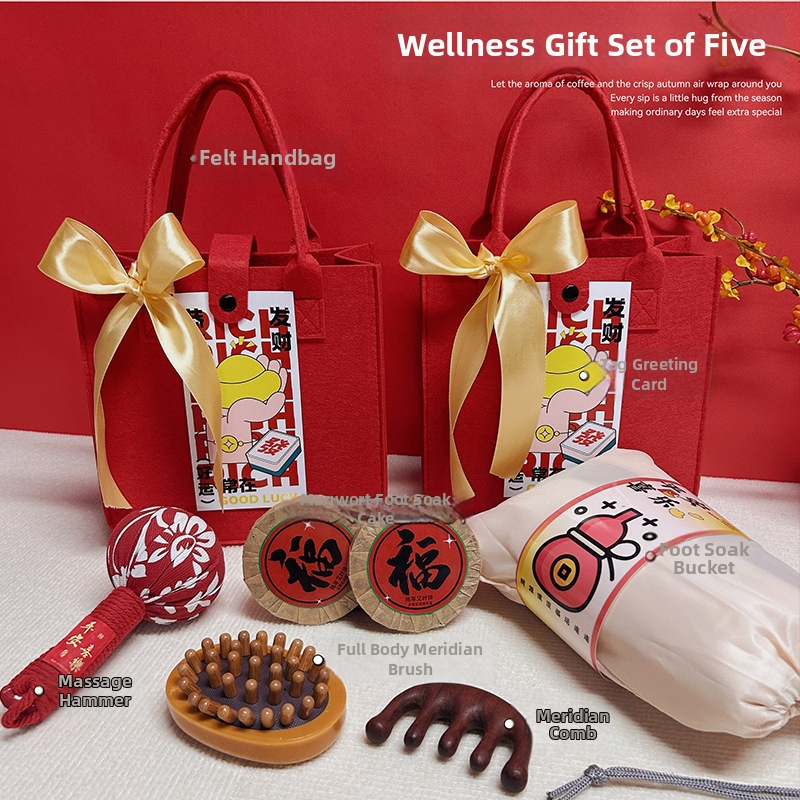 Filca biznesa dāvanu komplekts ķīniešu stilā ar dāvanu kastīti; piemērots korporatīviem, promo un reklāmas dāvanām.