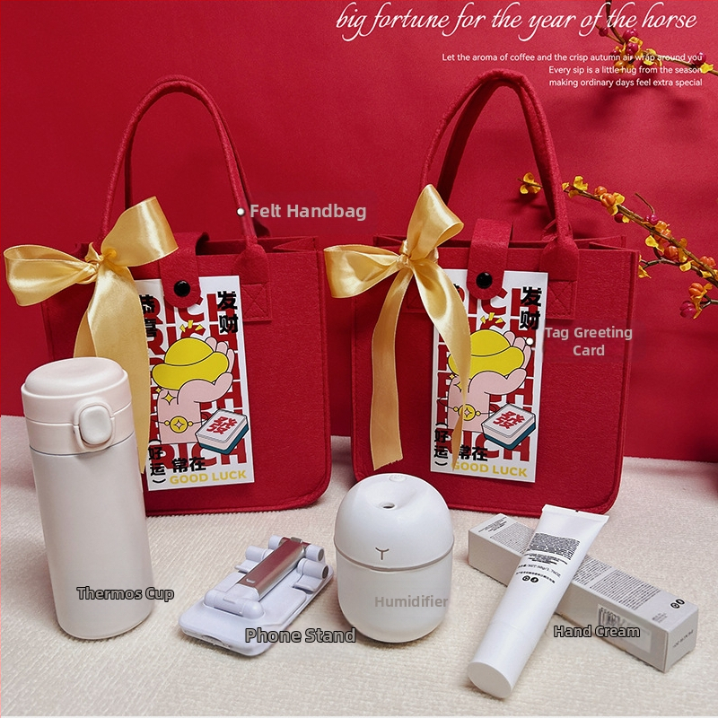 Filca biznesa dāvanu komplekts ķīniešu stilā ar dāvanu kastīti; piemērots korporatīviem, promo un reklāmas dāvanām.