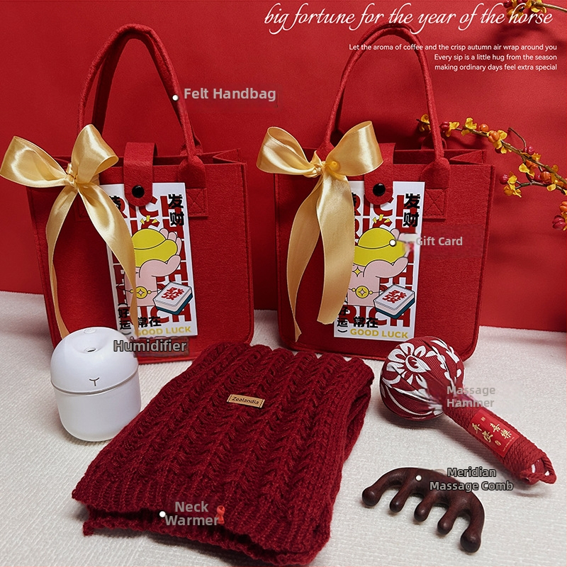 Filca biznesa dāvanu komplekts ķīniešu stilā ar dāvanu kastīti; piemērots korporatīviem, promo un reklāmas dāvanām.