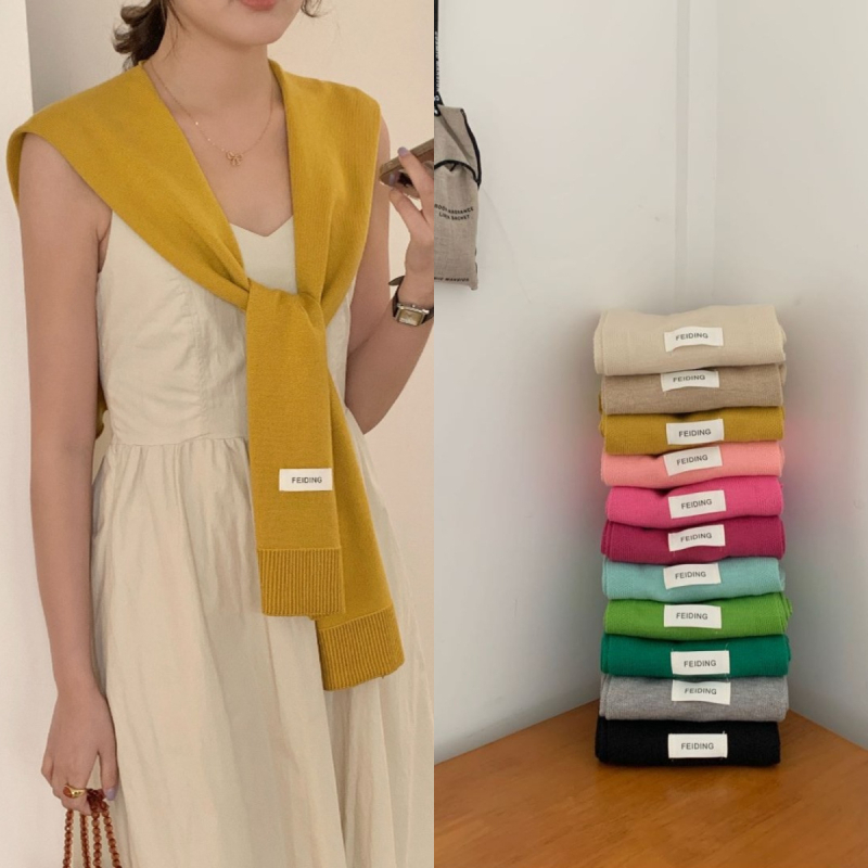 Korejski proljetno-ljetni mali kvadratni šal, mješovita vlakna, monokromatski uzorak, Jacquard tkanje, UV zaštita