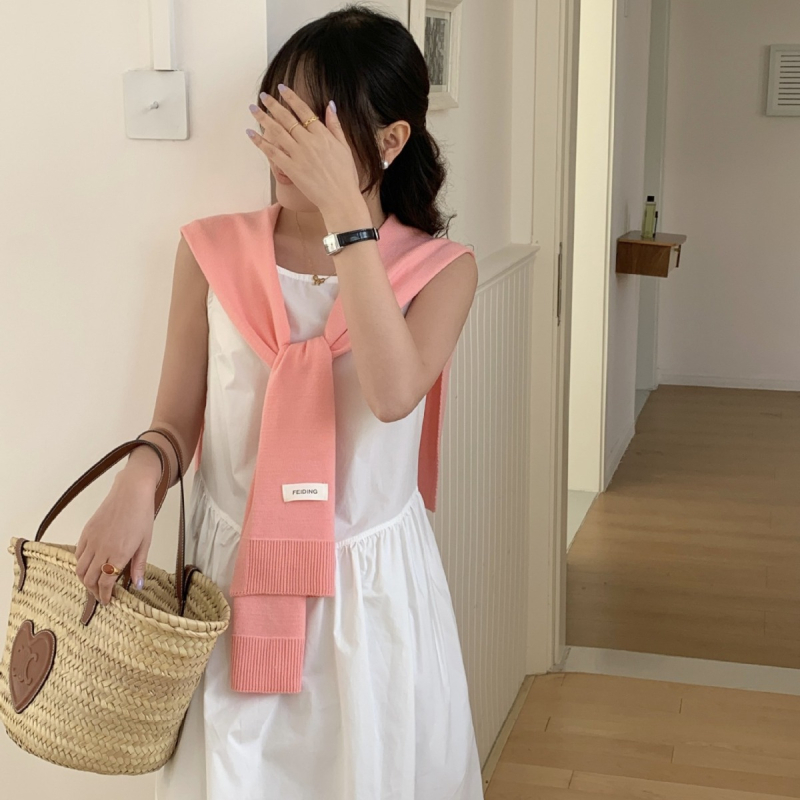 Korejski proljetno-ljetni mali kvadratni šal, mješovita vlakna, monokromatski uzorak, Jacquard tkanje, UV zaštita