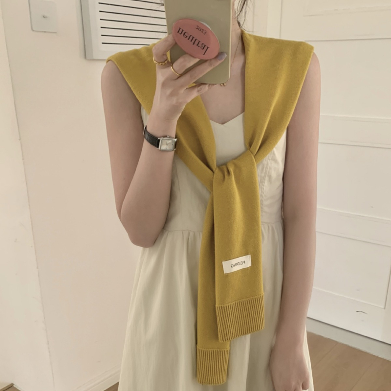 Korejski proljetno-ljetni mali kvadratni šal, mješovita vlakna, monokromatski uzorak, Jacquard tkanje, UV zaštita