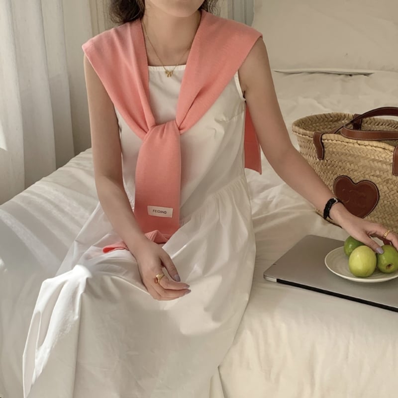 Korejski proljetno-ljetni mali kvadratni šal, mješovita vlakna, monokromatski uzorak, Jacquard tkanje, UV zaštita