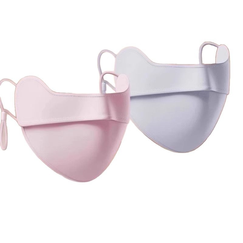 Prozračna sun maska za lice za žene, zaštita očiju, Ice Silk vlakno 71–80%, korejski stil, polukriven dizajn