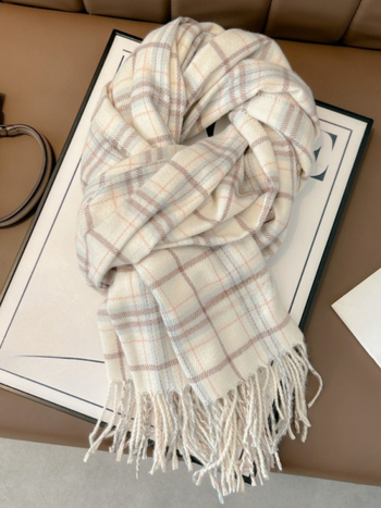 Šal 100% poliester, karirani uzorak, zima/jesen, izdanje jesen 2024