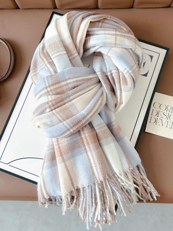 Šal 100% poliester, karirani uzorak, zima/jesen, izdanje jesen 2024