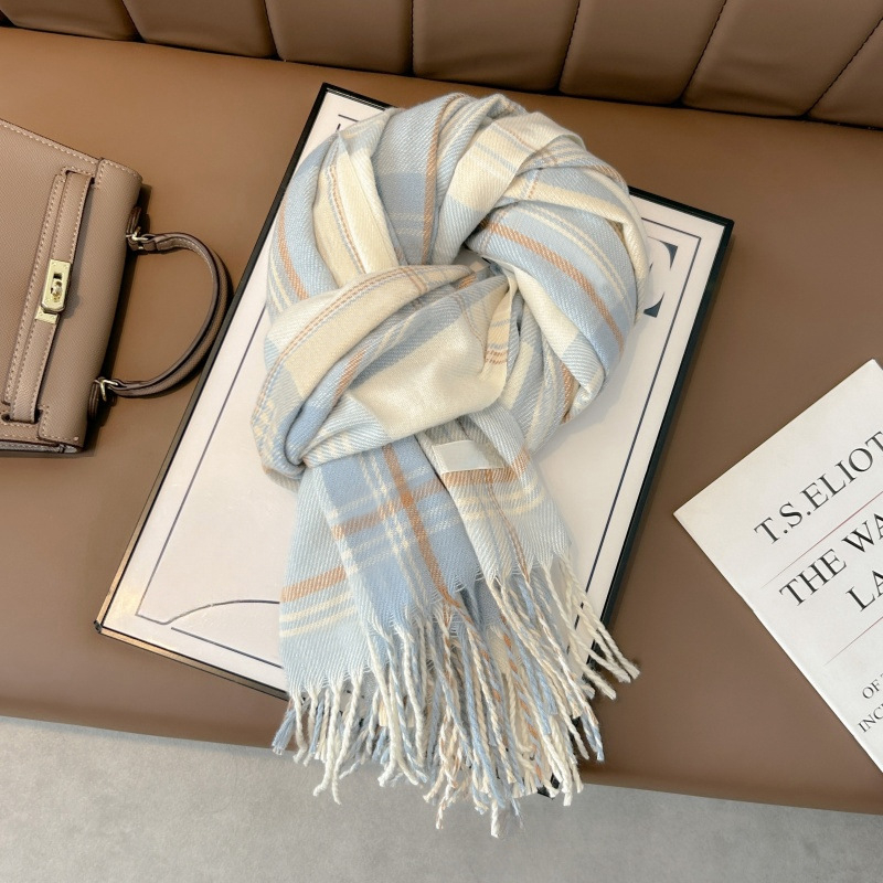 Šal 100% poliester, karirani uzorak, zima/jesen, izdanje jesen 2024