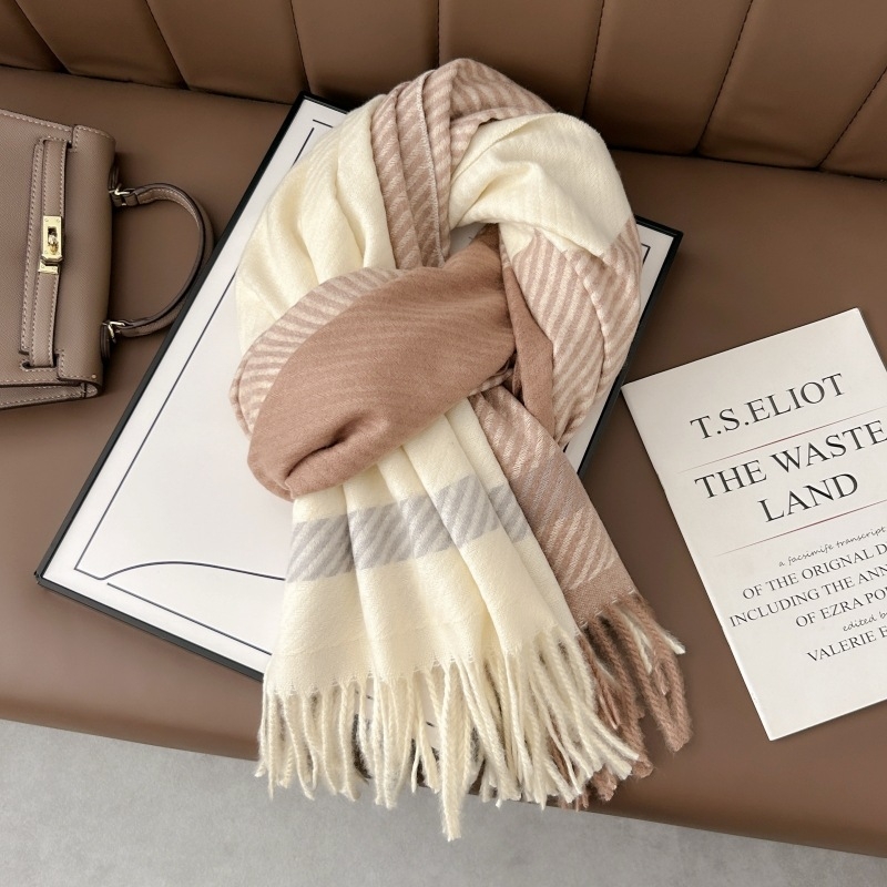 Šal 100% poliester, karirani uzorak, zima/jesen, izdanje jesen 2024