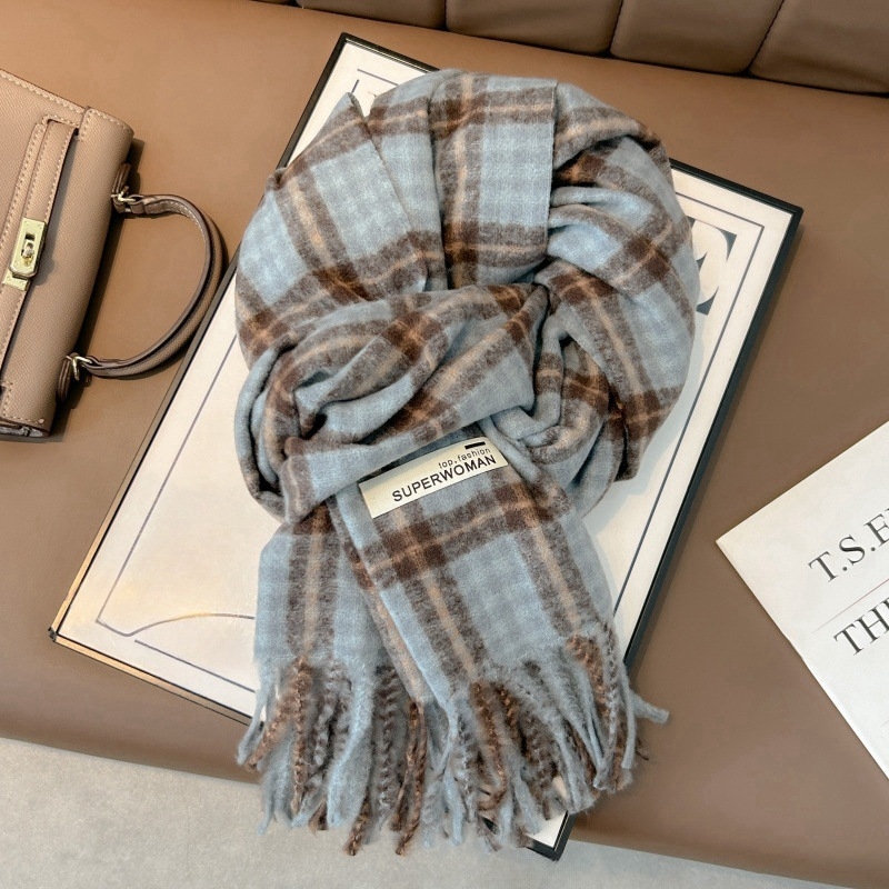 Šal 100% poliester, karirani uzorak, zima/jesen, izdanje jesen 2024