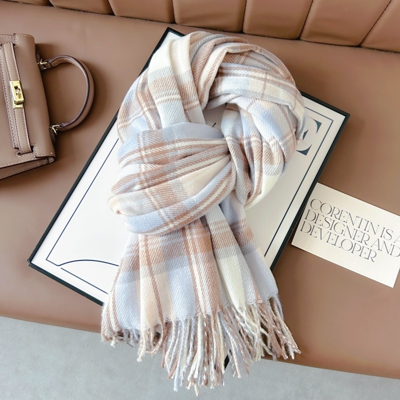 Šal 100% poliester, karirani uzorak, zima/jesen, izdanje jesen 2024