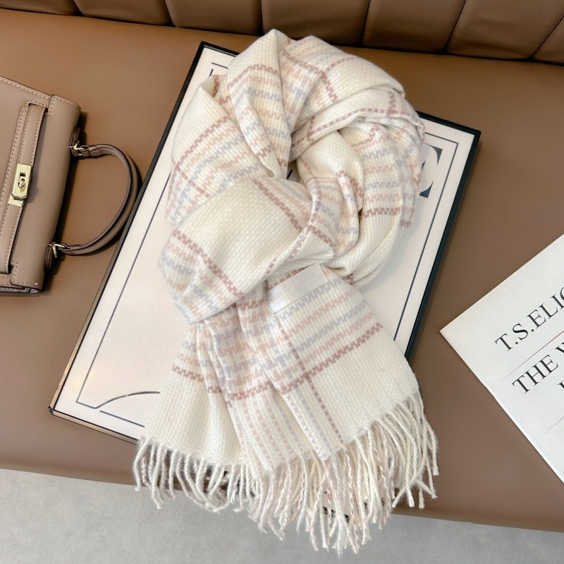 Šal 100% poliester, karirani uzorak, zima/jesen, izdanje jesen 2024