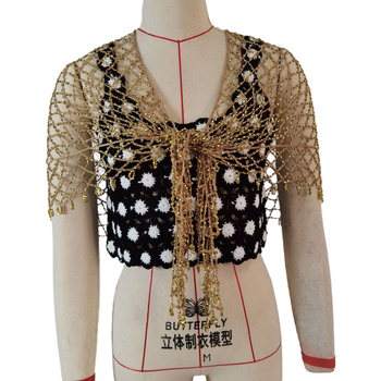 Șal triunghiular din fir de poliester, croșetă manual, model în grilă de culori, accesor decorativ pentru toate sezoanele