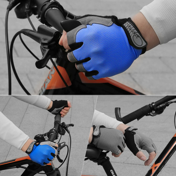 Unisex rukavice za biciklizam sa zaštitom od sunca, prozračne, pola prsta